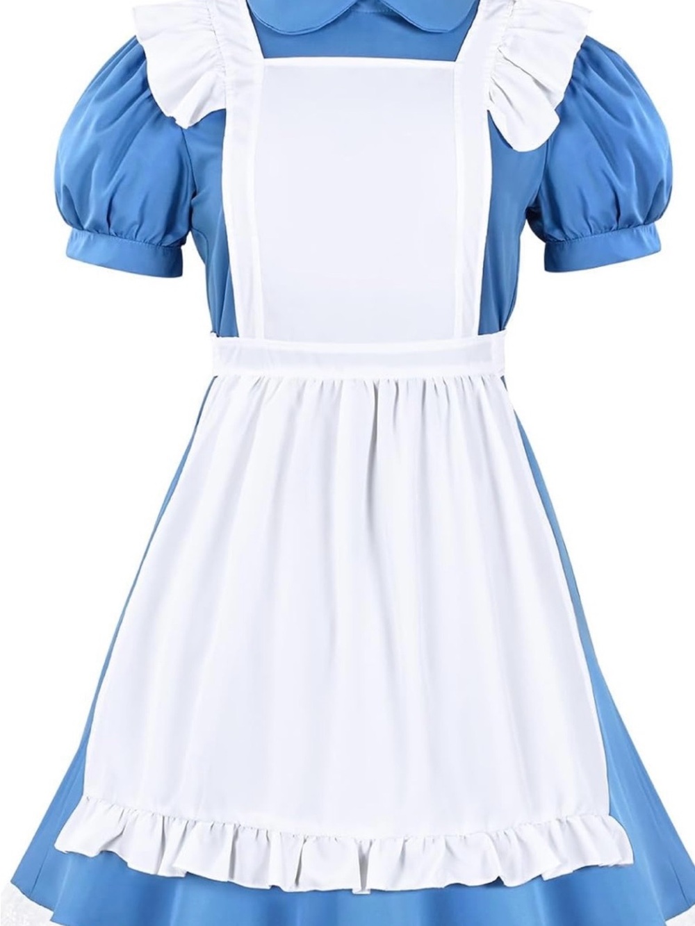 Blue and White Alice-Style Kids Costume Dress by